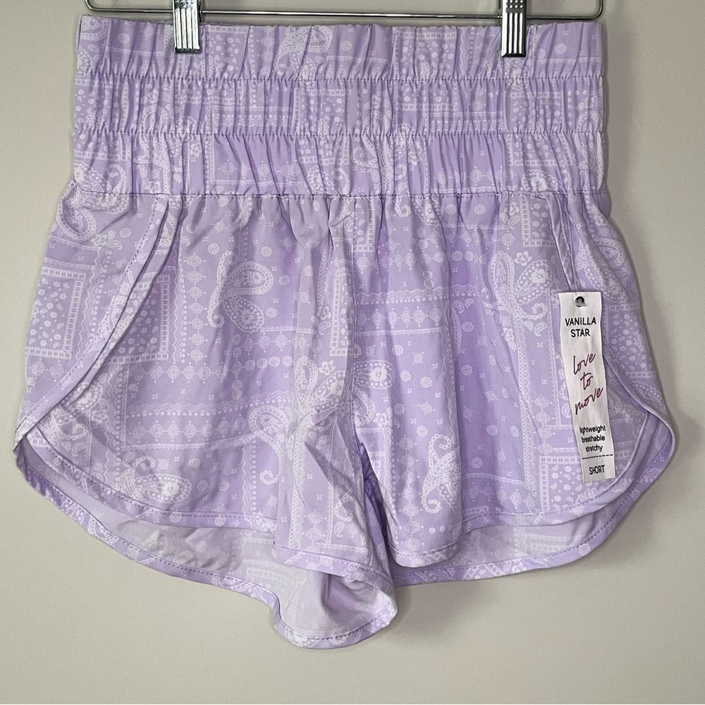 NWT Vanilla Star High-Rise Lavender Running/Athletic Shorts - Picture 1 of 6